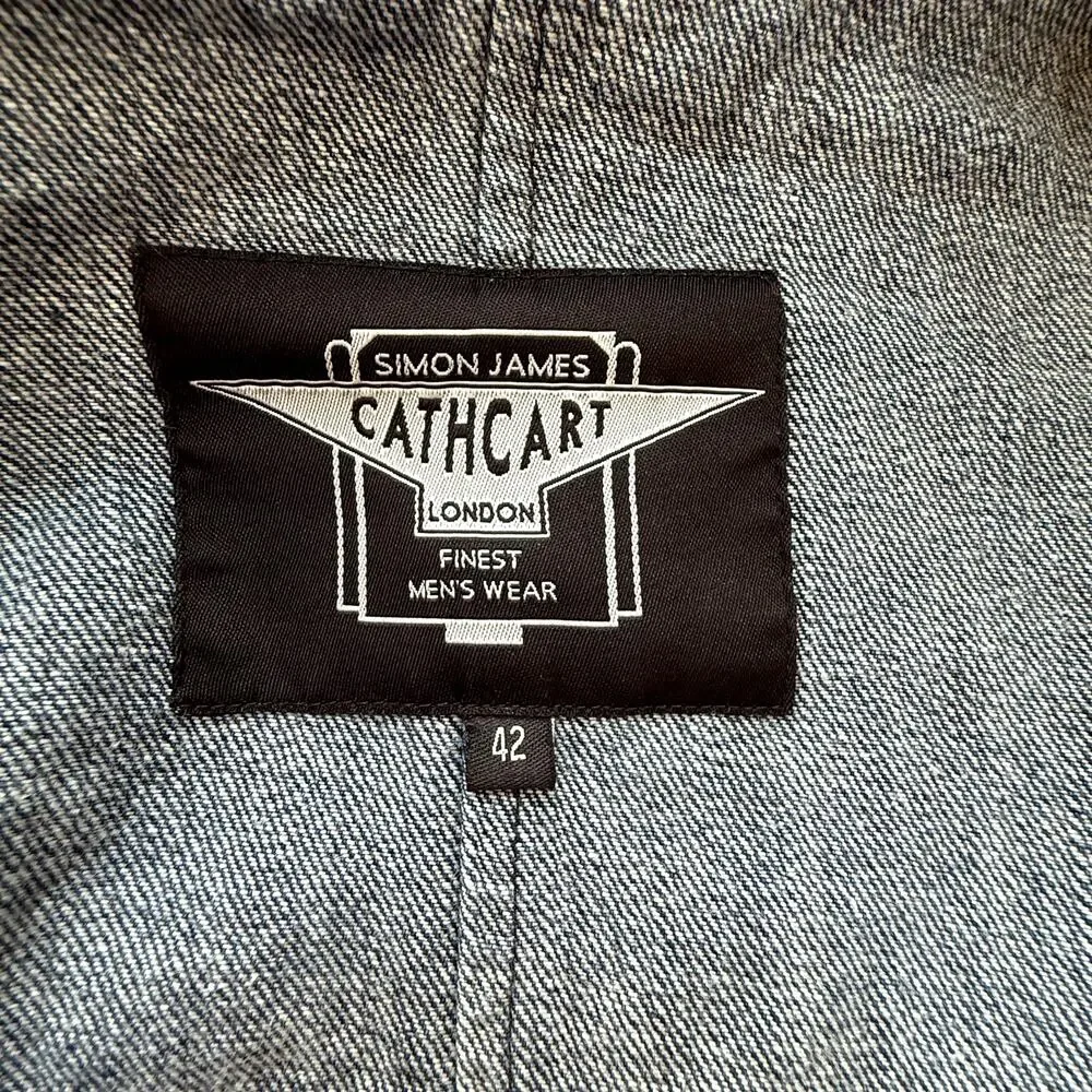 Simon James Cathcart London Jean Jacket Mens 42 Blue Dark Wash Denim Designer